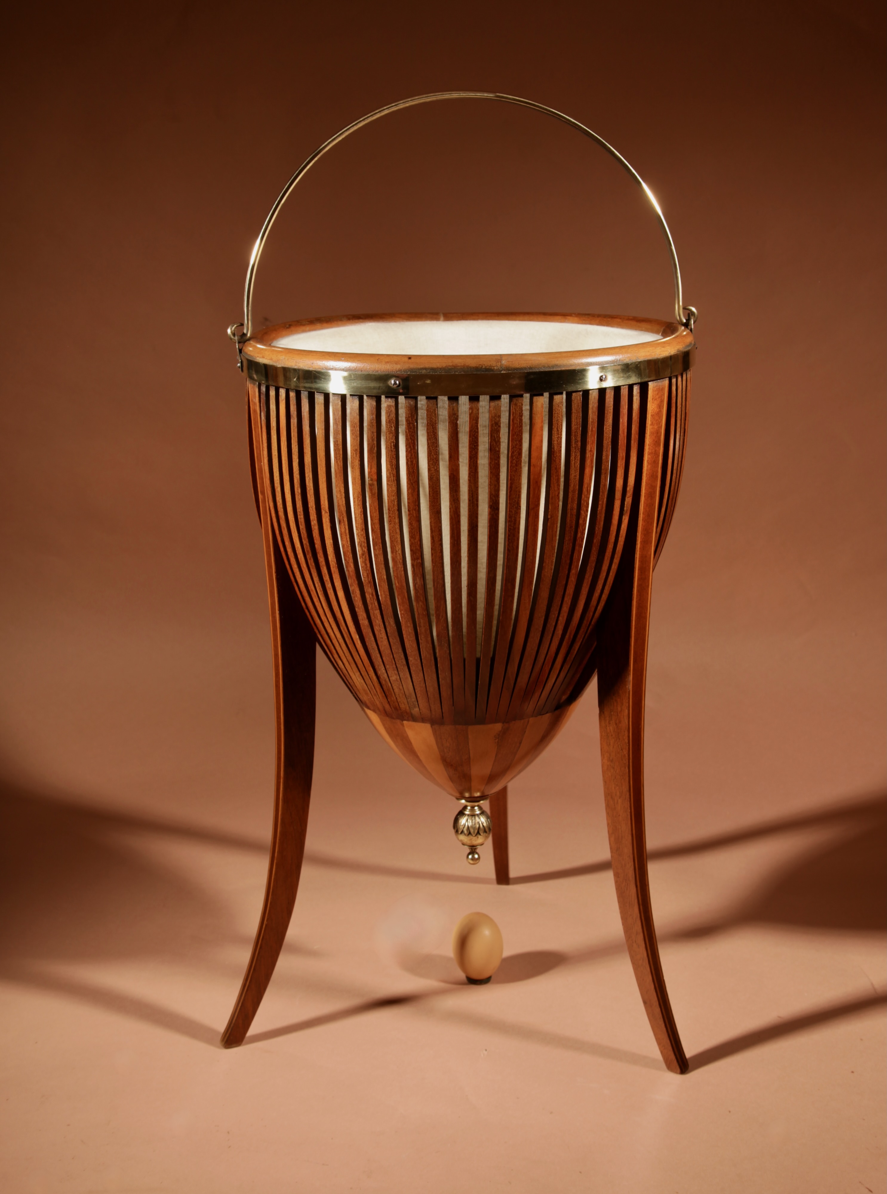 Edwardian Jardiniere / Knitting Mahogany Basket circa 1900 